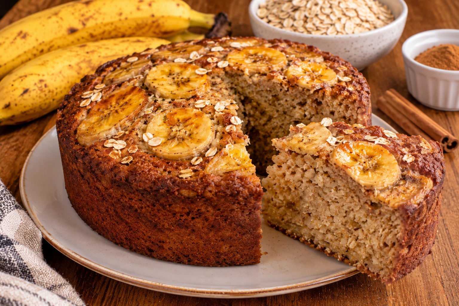 Bolo de aveia e banana