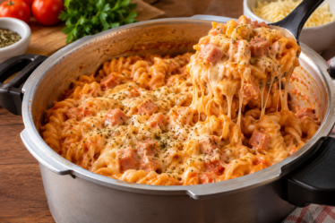 macarrão na panela de pressão